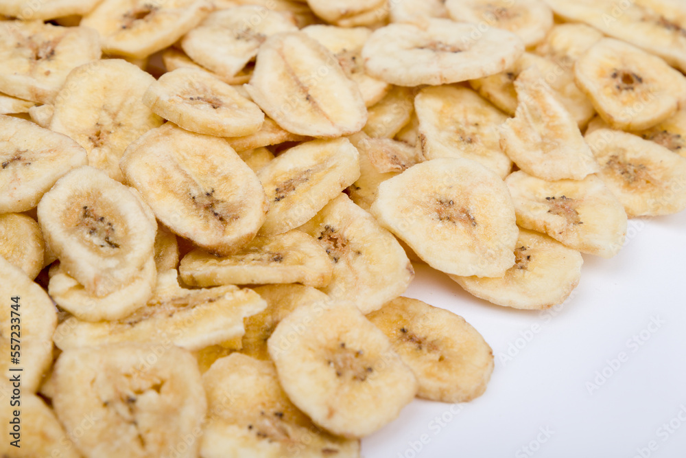 Sliced dried banana. Selective focus. Sliced dried banana. Selective focus.