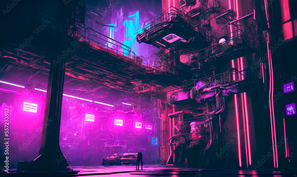 Cyberpunk Pink And Purple Neon City (1920x1080) : r/wallpaper