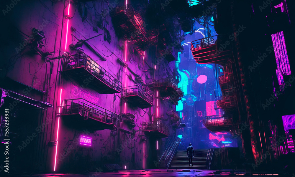 Cyberpunk City Purple Background, Cyberpunk, Background, Cyberpunk