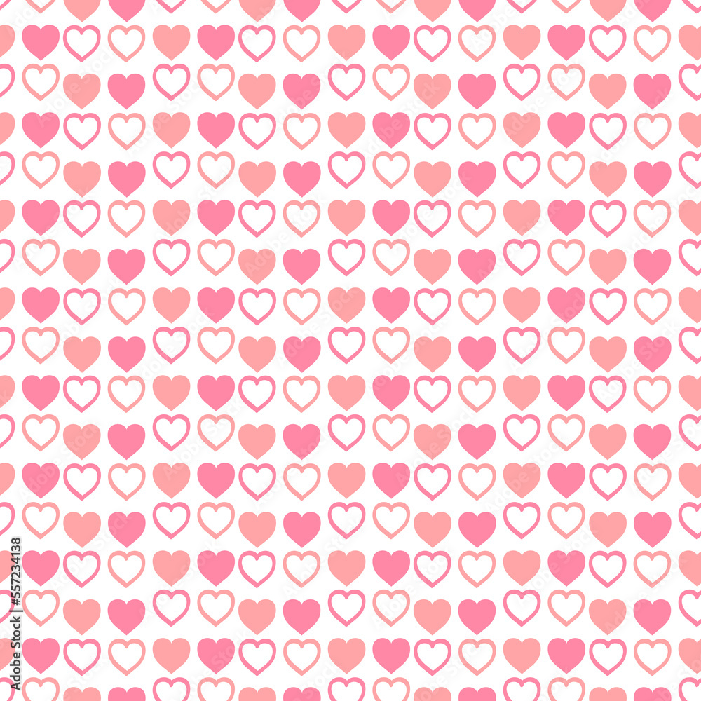 Seamless pattern of cute drawn hearts. Gentle romantic background for Valentine's Day. Suitable for fabric, wallpaper, wrapping paper, packaging, textiles, banners, greeting cards, invitations Seamless pattern of cute drawn hearts. Gentle romantic background for Valentine's Day. Suitable for fabric, wallpaper, wrapping paper, packaging, textiles, banners, greeting cards, invitations