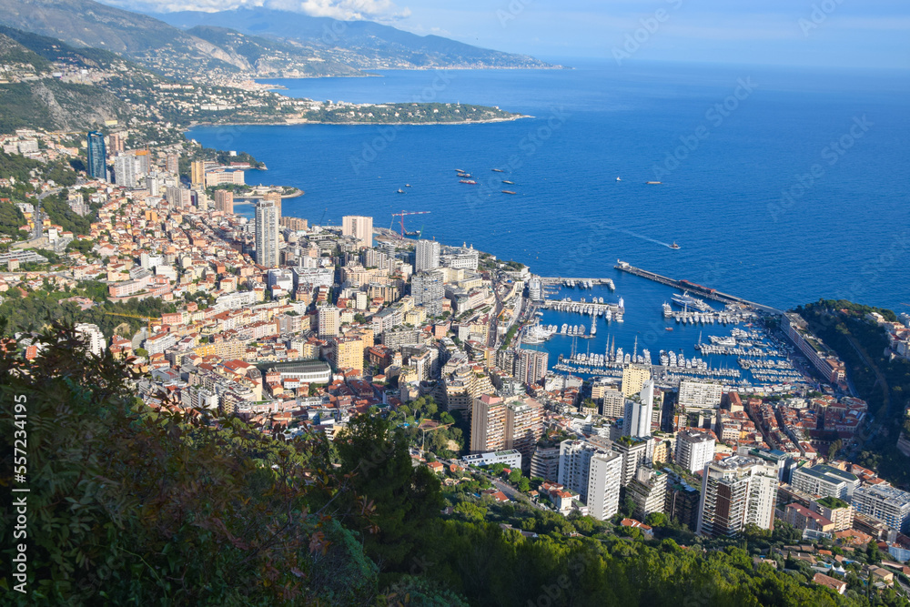 Aerial panoramic view of Monte Carlo, Monaco