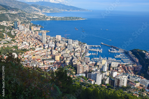 Aerial panoramic view of Monte Carlo, Monaco