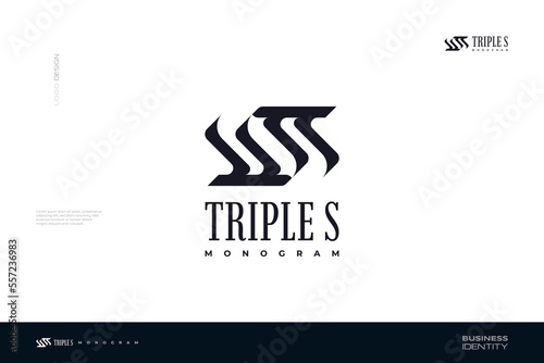 Abstract SSS Logo Design with Negative Space Style. Triple S Logo Design for Business and Brand Identity