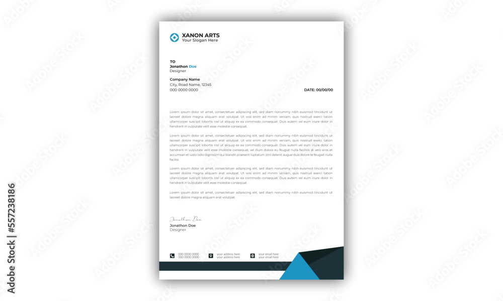 Vecteur Stock Letter Head Design, Modern and corporate letterhead