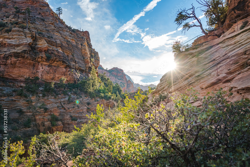sunrise in zion canyony national park