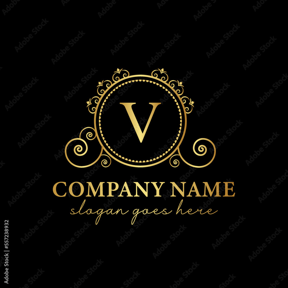 V Luxury Letter Logo Initial with Crown logo Vector, Great Luxury Logo ...