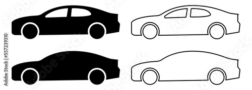 Car icon set. Transport symbols. Vector illustration isolated on white background