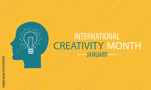 International creativity month is observed every year in january. Concept design for poster, greeting card and banner website.
