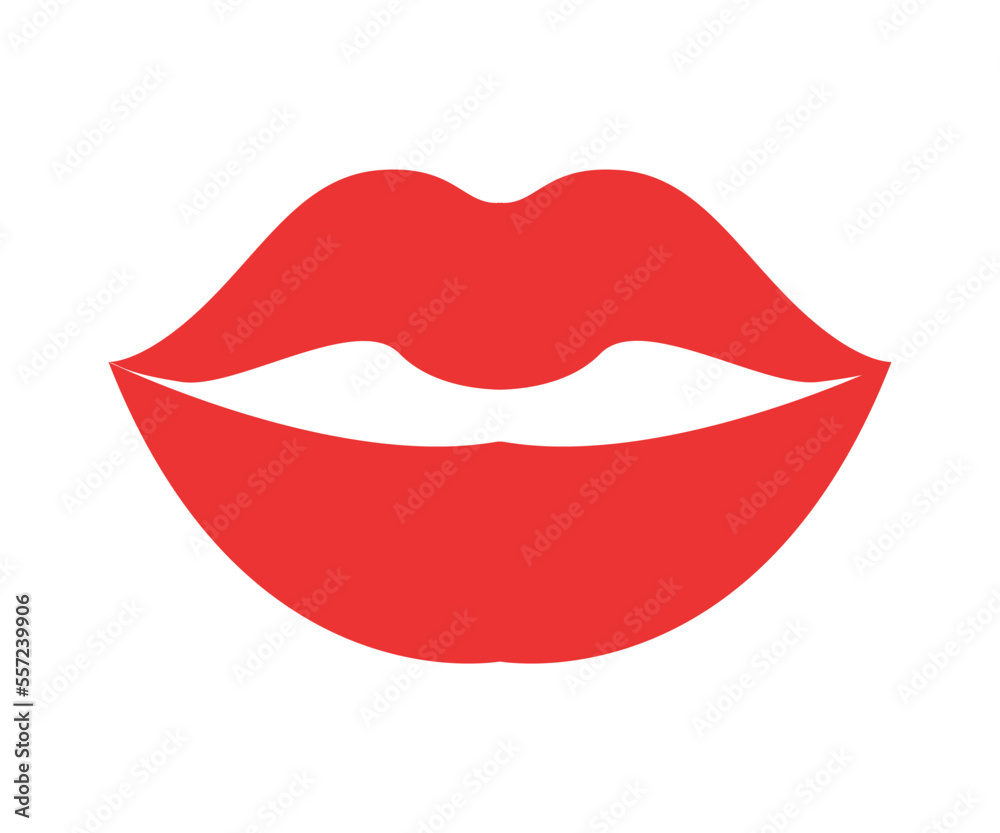 Red erotic female lips in flat style. Mouth with different emotions. Red erotic female lips in flat style. Mouth with different emotions.
