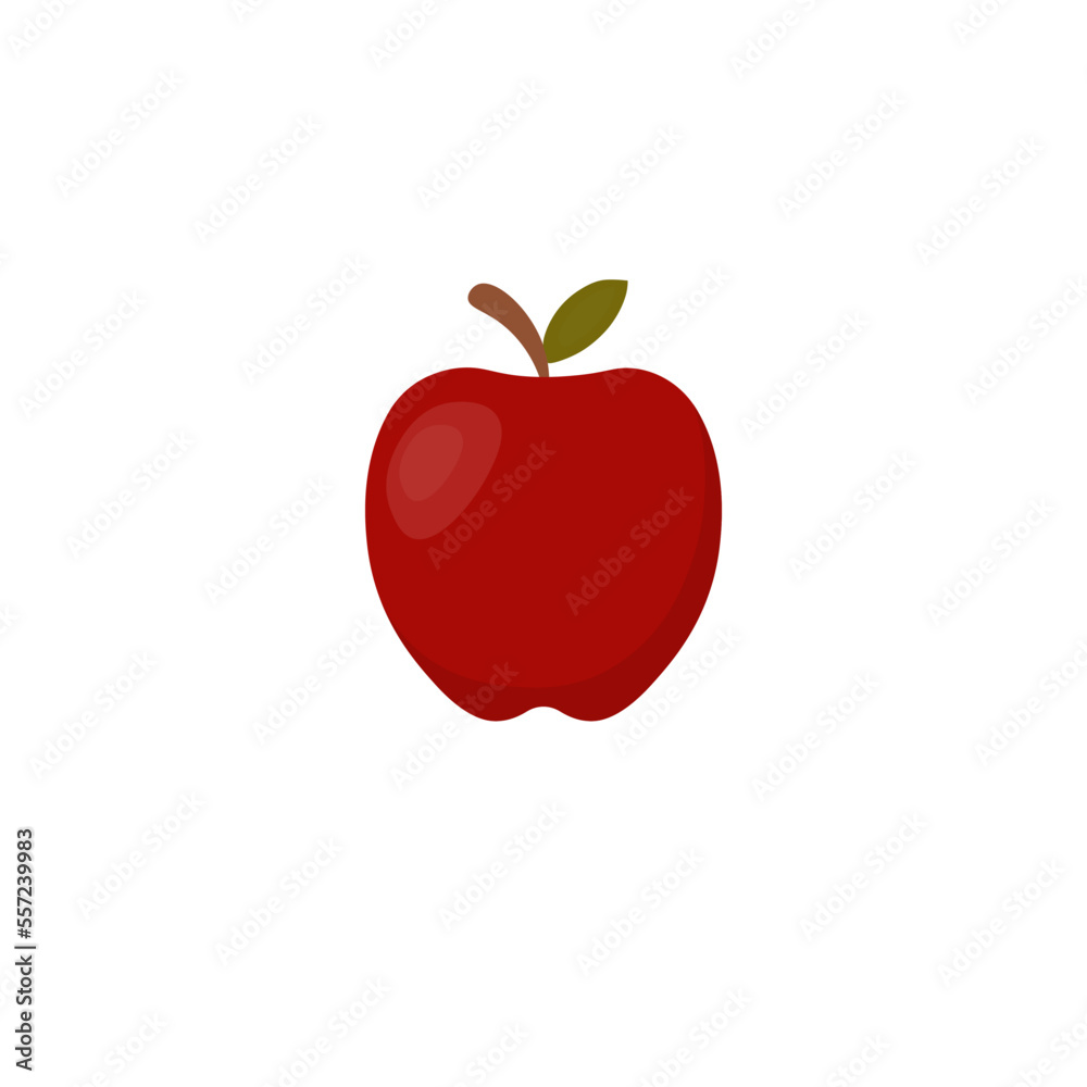 Red fruit Apple. Isolated element, object on a white background. Red fruit Apple. Isolated element, object on a white background.