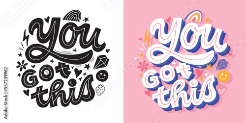 Cute hand drawn doodle motivation lettering phrase postcard. Lettering art label. T-shirt design, mug print.