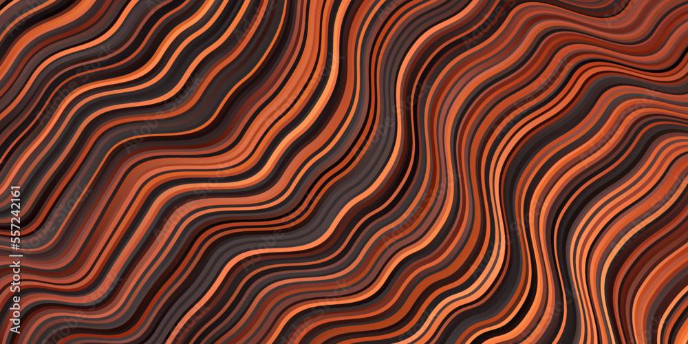 Fototapeta premium Dark Orange vector texture with wry lines.