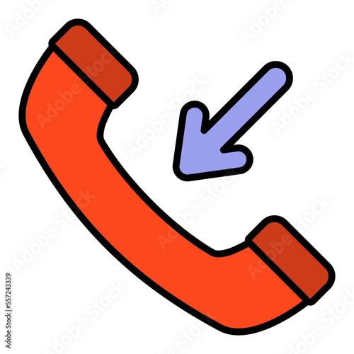 Incoming Call Filled Line Icon