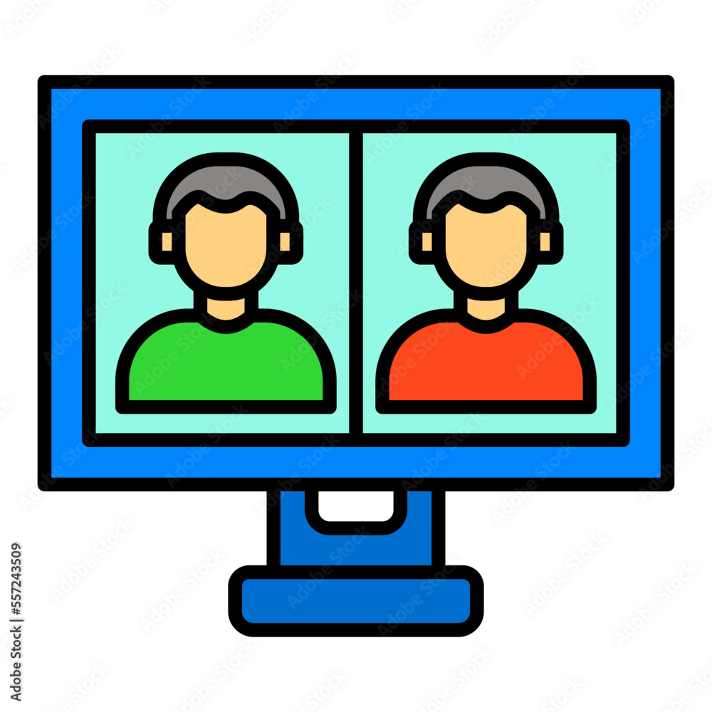 Video Call Filled Line Icon Video Call Filled Line Icon
