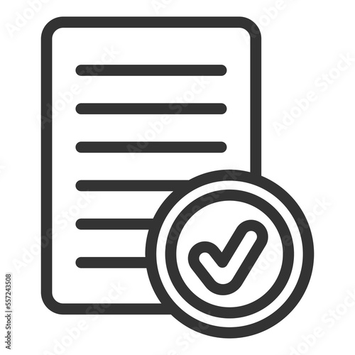 Documents are in order - icon, illustration on white background, outline style