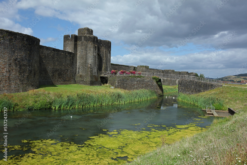 Caerphilly Castle in  Caerphilly in South Wales, United Kingdom