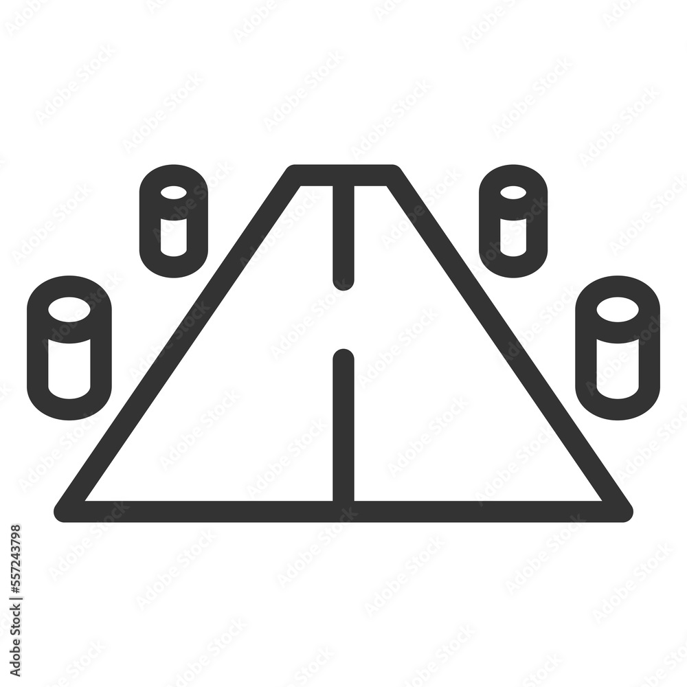Highway - icon, illustration on white background, outline style Highway - icon, illustration on white background, outline style