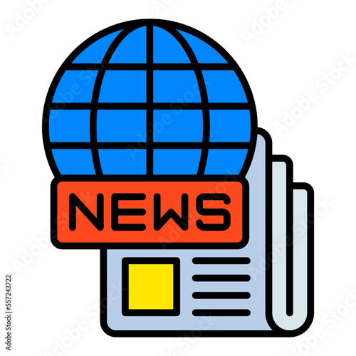 Global News Filled Line Icon