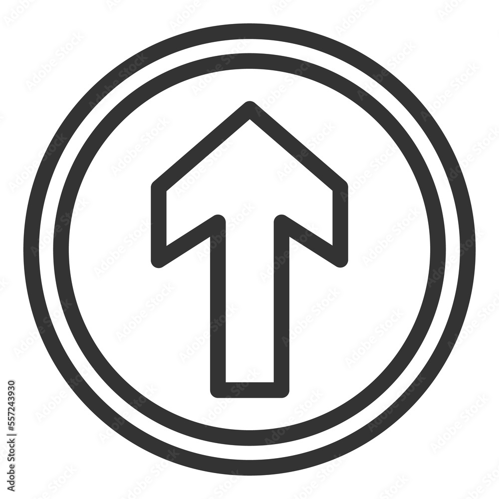 Direction of movement, up arrow - icon, illustration on white background, outline style Direction of movement, up arrow - icon, illustration on white background, outline style