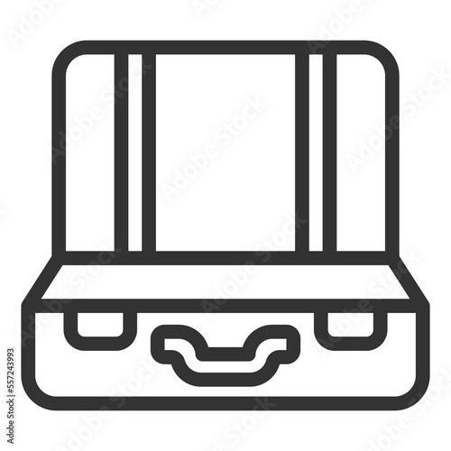 Open suitcase - icon, illustration on white background, outline style