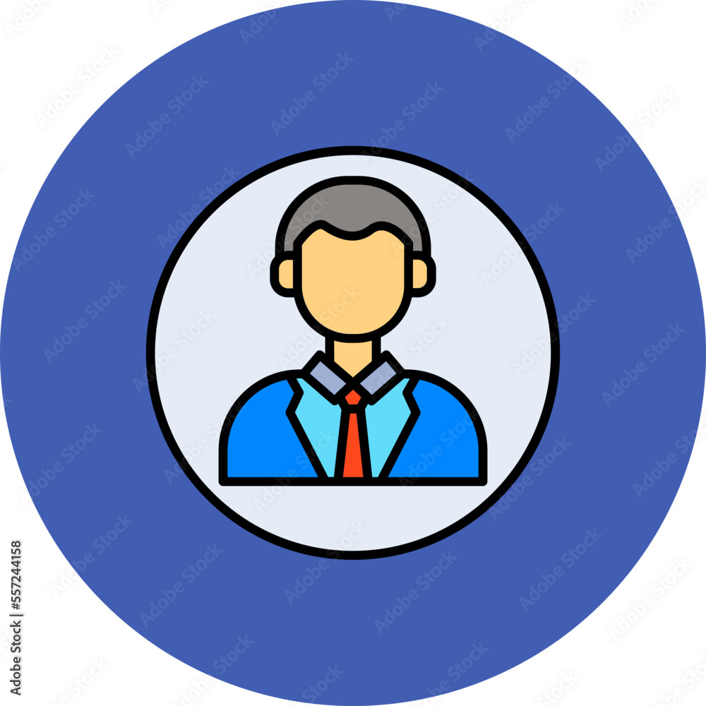 Profile Multicolor Circle Filled Line Icon Profile Multicolor Circle Filled Line Icon