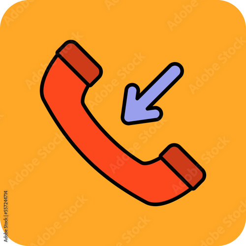 Incoming Call Multicolor Round Corner Filled Line Icon