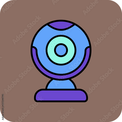 Webcam Multicolor Round Corner Filled Line Icon
