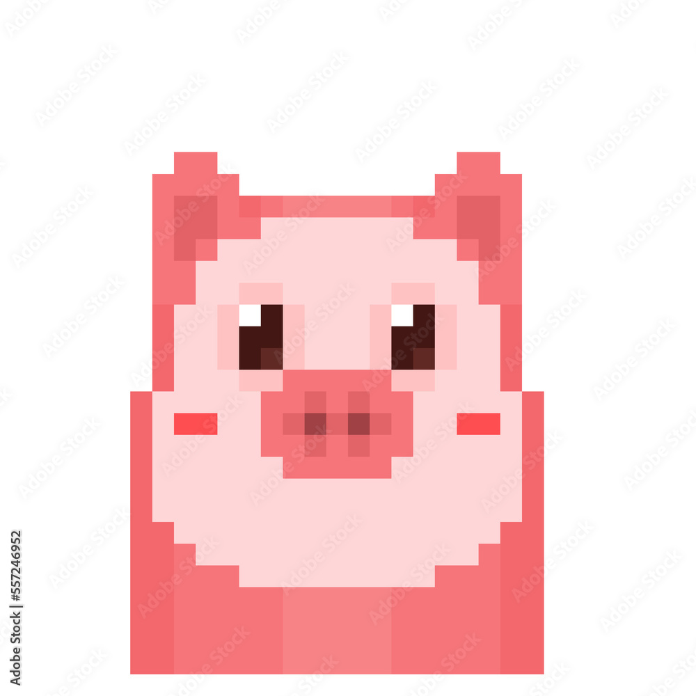 Pixel Illustration of a pig Pixel Illustration of a pig