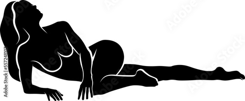 lying woman silhouette