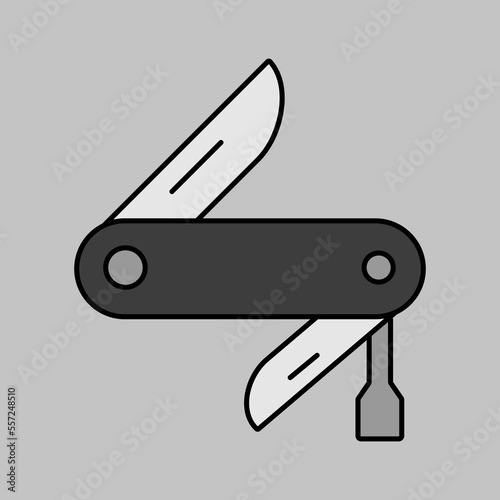 Jackknife vector grayscale icon. Camping sign