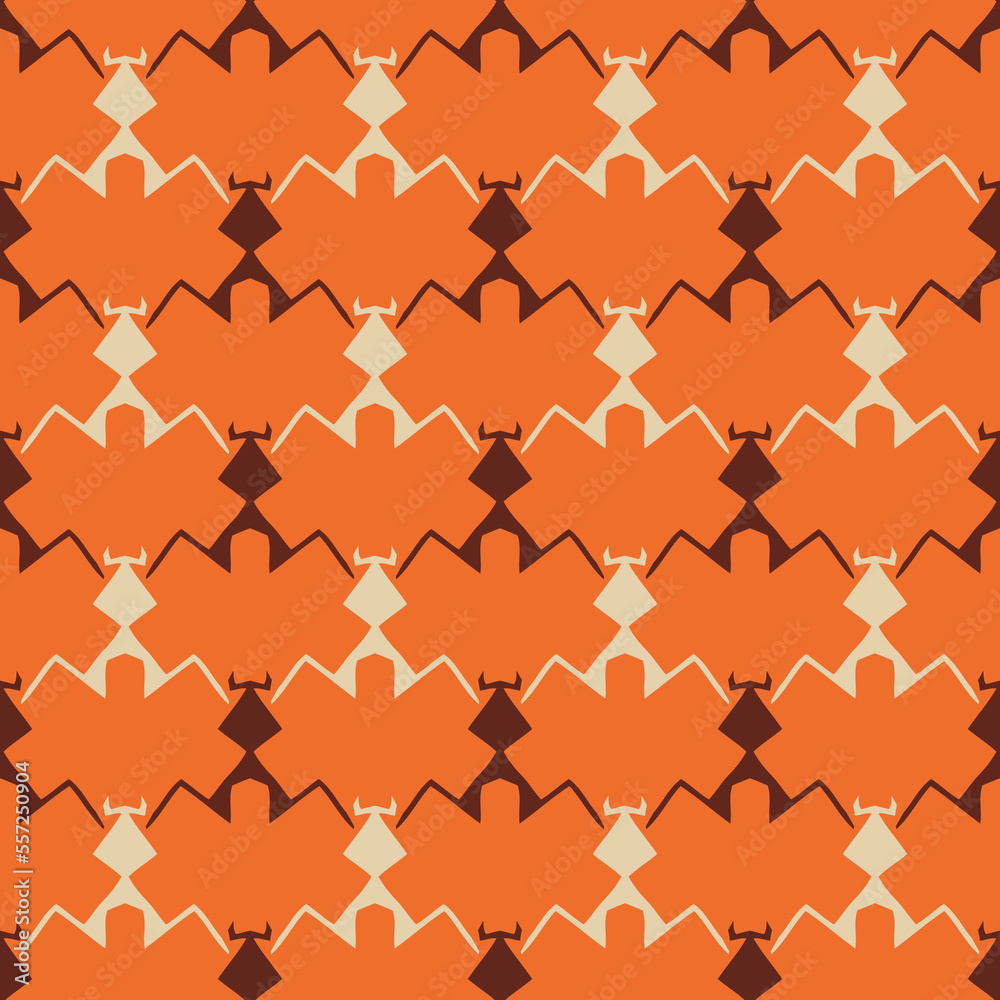 Bright seamless pattern with ethnic geometric elements.