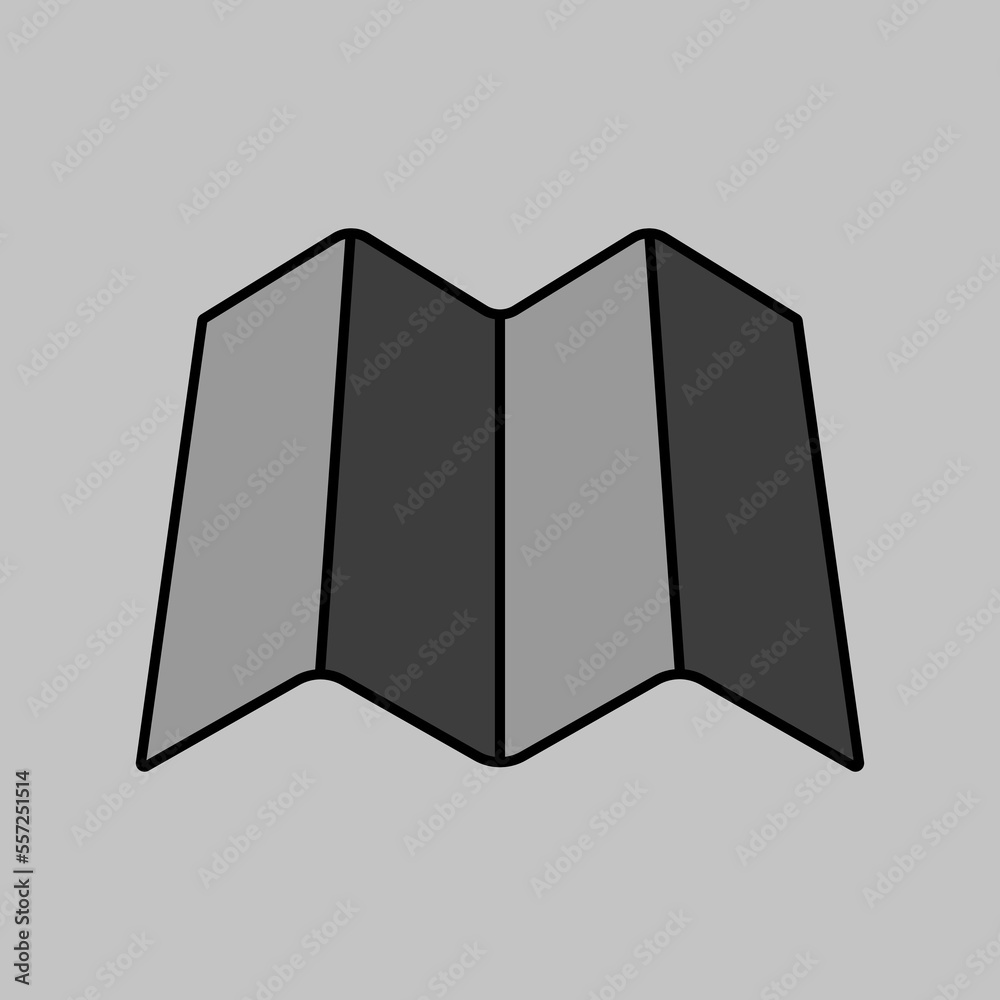 Map vector grayscale icon. Navigation sign Map vector grayscale icon. Navigation sign