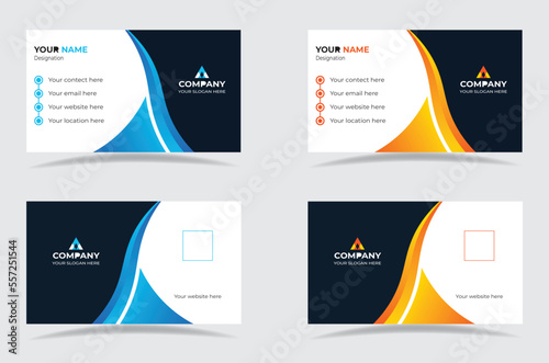 Modern business card print templates. Personal visiting card with company logo. Stationery design, Vector illustration, Corporate templates. business card layout