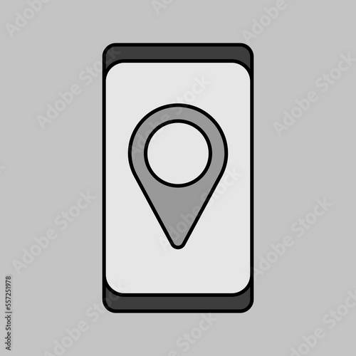 Free Download Smartphone with pin location style icon vector - GFXLoad