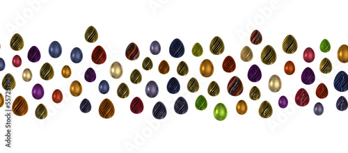 colorful eggs on white background