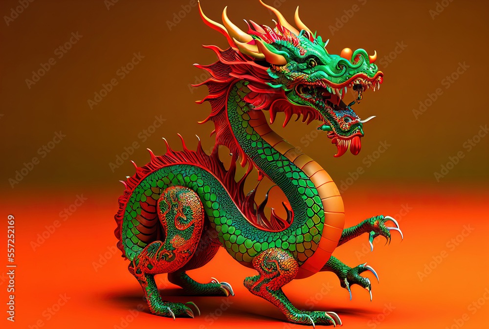Fototapeta premium Chinese Lion dance in a Chinese new year's celebration