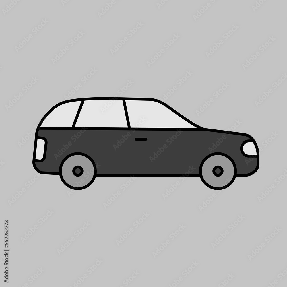 Station wagon grayscale vector icon