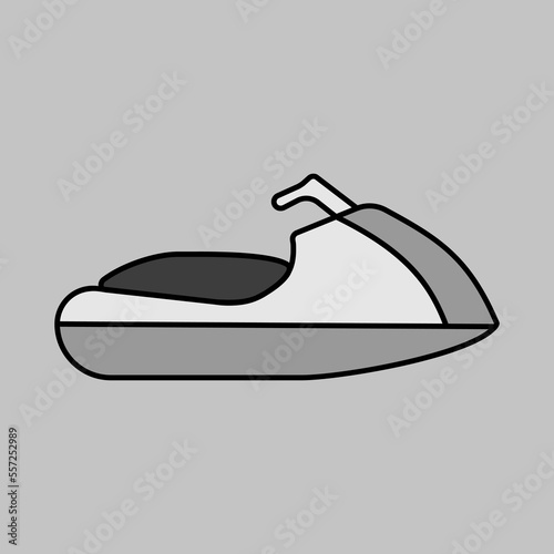 Fast water scooter and boat, luxury boat icon