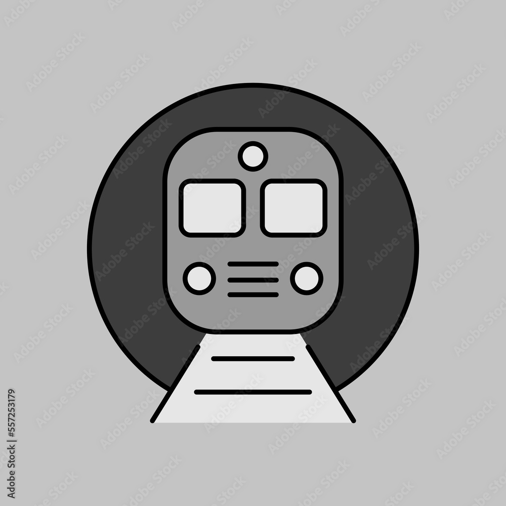 Subway underground metro train flat vector icon Subway underground metro train flat vector icon