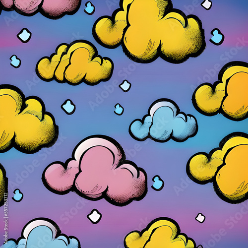 seamless pattern with clouds