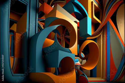 Dynamic and Colorful Abstract Vector Art. Generative ai