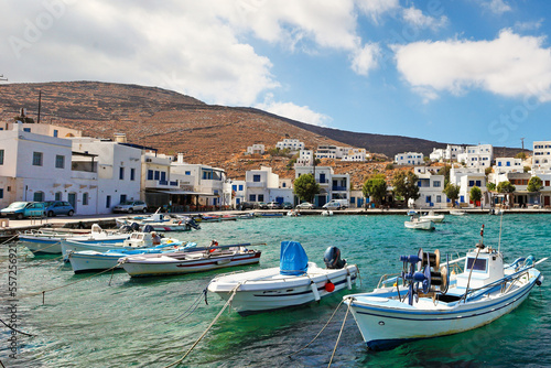 The small harbor in the fishing village Panormos in Tinos, Greece