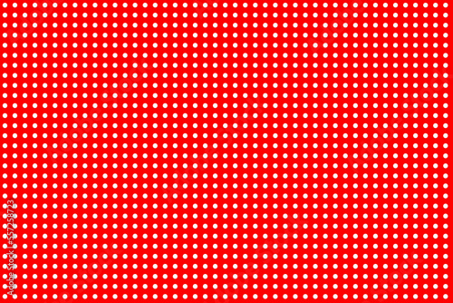 Seamless Large Texture of polka white dot pattern on red abstract background with circles. Suitable for textile, packaging, postcards, Wallpapers, banners. Colorful Christmas material for gifts