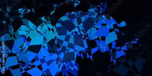 Dark blue, green vector background with random forms.