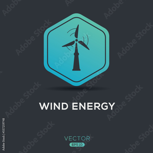 Creative (Wind energy) Icon, Vector sign.