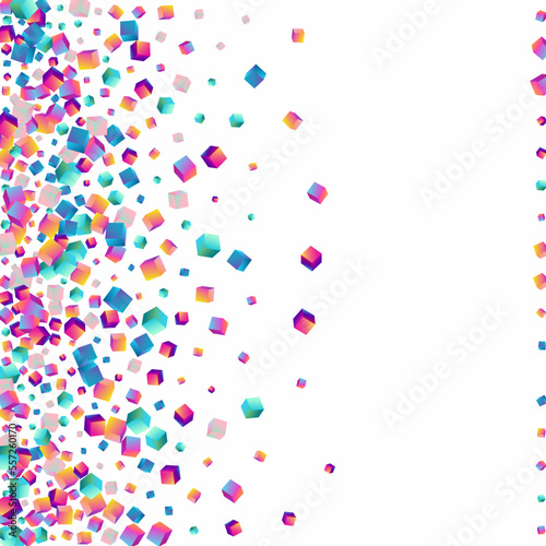 Multicolored Rhombus Vector White Background.