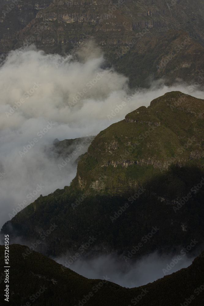 Epic mood above the clouds on Madeira in Portugal. Great landscape on the volcanic island. Epic mood above the clouds on Madeira in Portugal. Great landscape on the volcanic island.