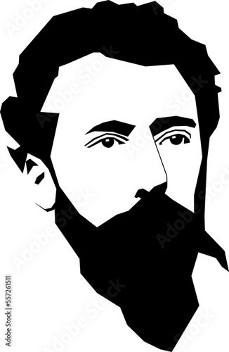 Obraz na plátně Georges Seurat, 1859 - 1891, French post-impressionist artist, stylized black an