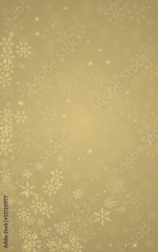 Gold Snowfall Vector Golden Background. Abstract