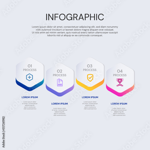 Vector infographic label design with icons. Business concept flowchart, diagram.
